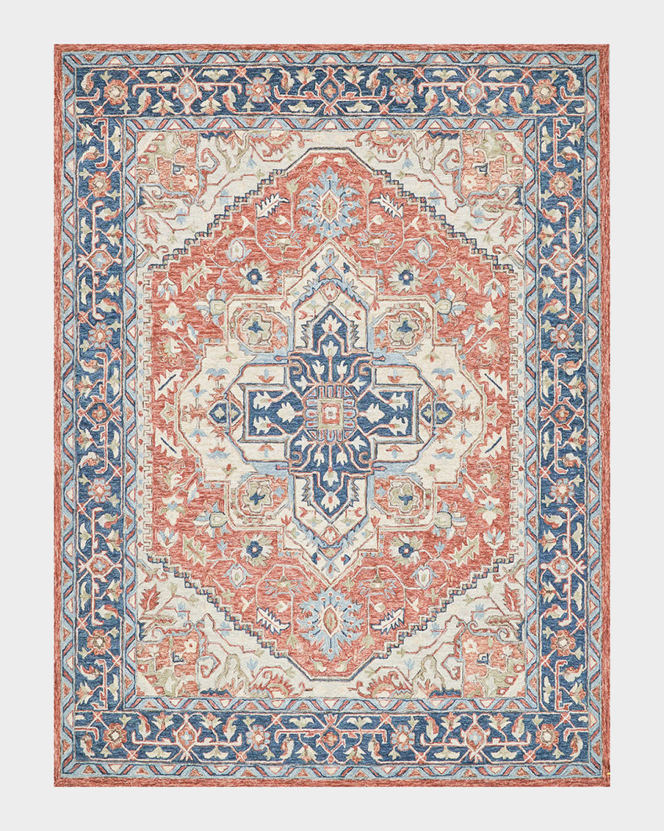 Richmond Serapi Hand-Tufted Red/Blue Rug, 10' x 14'